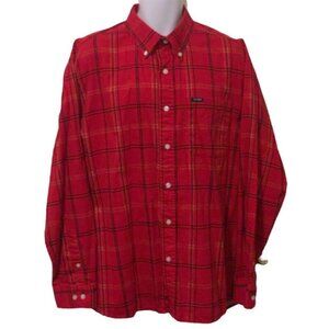 Ivy Crew Classics Men Button Down Shirt Size XL Red Plaid Long Sleeve Red